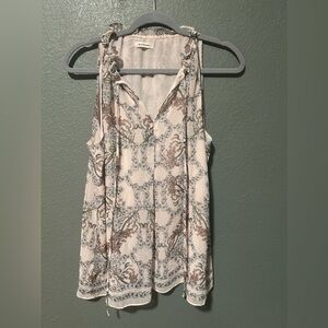 Max Studio Halter Top Blouse Pink botanical print M Med fully lined